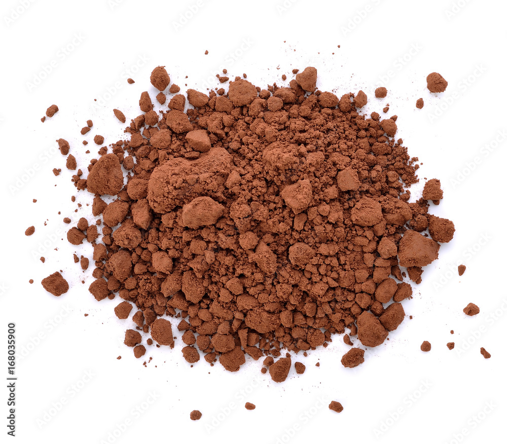 Naklejka premium cocoa powder isolated on white background