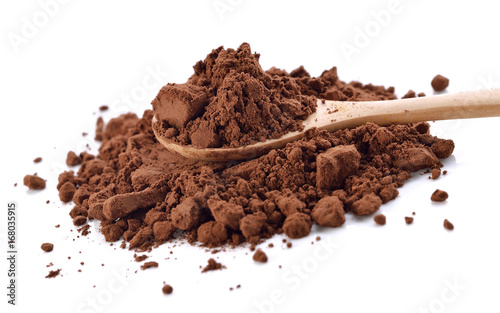 cocoa powder isolated on white background