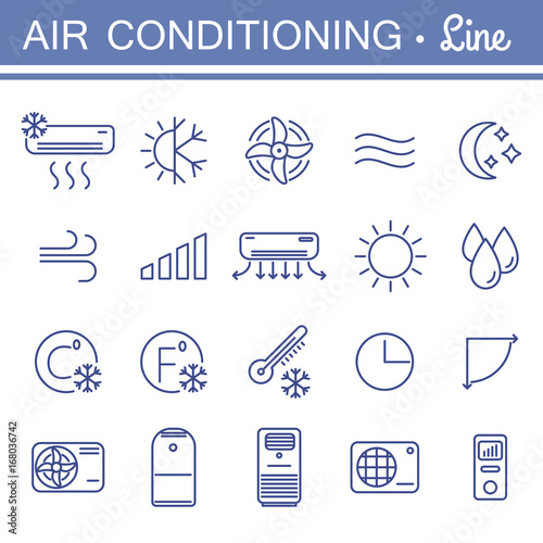 Simple set of air conditioning vector icons for your design.