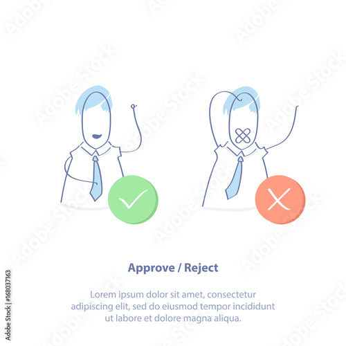 Approve and Reject vector illustration concept