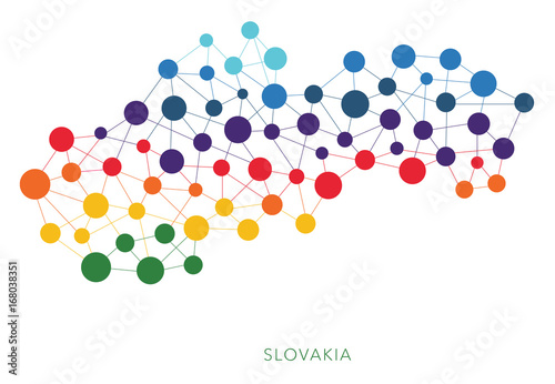 Fotografie, Obraz dotted texture Slovakia vector background