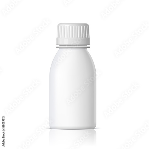 Cool Realistic White plastic bottle.