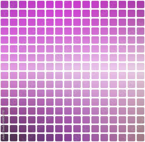 Purple green pink rounded mosaic background over white square