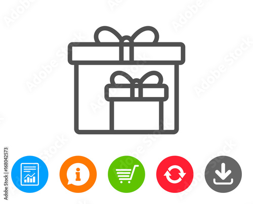 Gift boxes line icon. Present sign. © blankstock