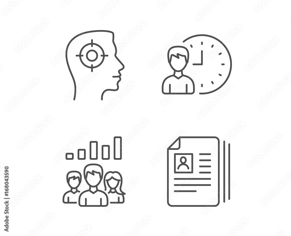 Fototapeta premium Head hunting, Networking and Teamwork icons.