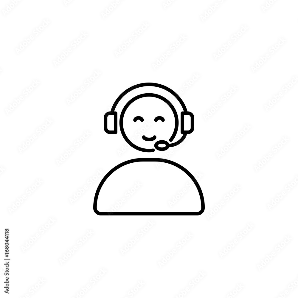 call center operator icon, online support call center operator icon, online support