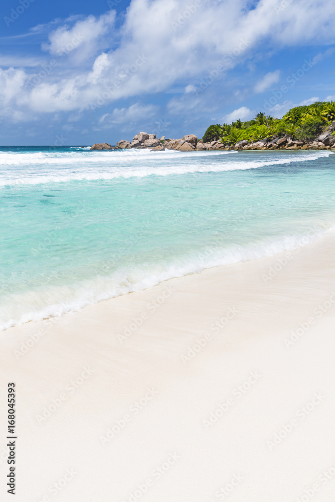 White Beach And Emerald Water, Seychelles