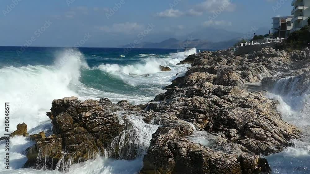 Rough Sea Waves off the Coast of Montenegro, Slow Motion Rough Sea Waves off the Coast of Montenegro, Slow Motion