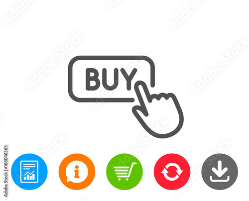 Click to Buy line icon. Online Shopping sign.