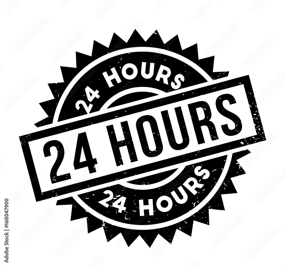 24 Hours rubber stamp. Grunge design with dust scratches. Effects can be easily removed for a clean, crisp look. Color is easily changed. 24 Hours rubber stamp. Grunge design with dust scratches. Effects can be easily removed for a clean, crisp look. Color is easily changed.