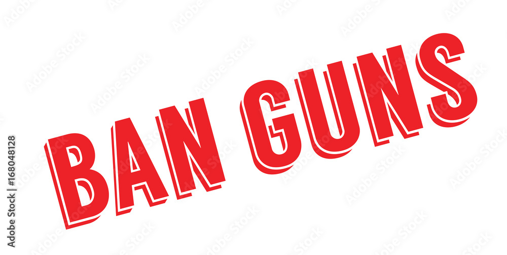 Ban Guns rubber stamp. Grunge design with dust scratches. Effects can be easily removed for a clean, crisp look. Color is easily changed.