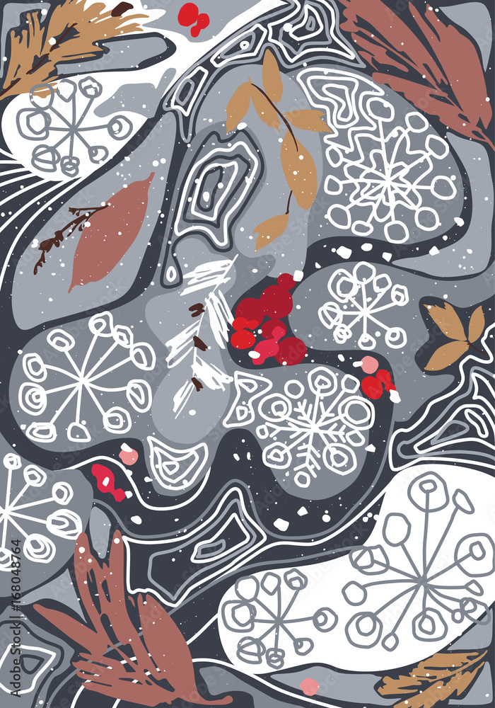 Christmas vector background in gray red scrapes for greeting cards and banners Christmas vector background in gray red scrapes for greeting cards and banners