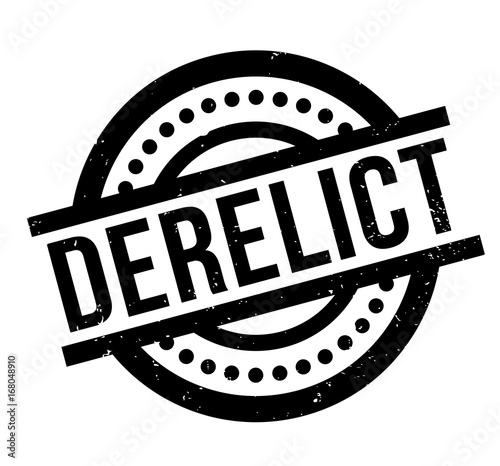 Derelict rubber stamp. Grunge design with dust scratches. Effects can be easily removed for a clean, crisp look. Color is easily changed.