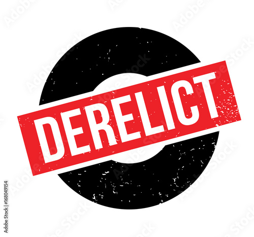 Derelict rubber stamp. Grunge design with dust scratches. Effects can be easily removed for a clean, crisp look. Color is easily changed.