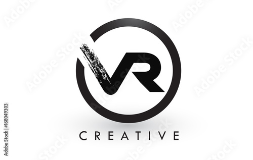 VR Brush Letter Logo Design. Creative Brushed Letters Icon Logo.
