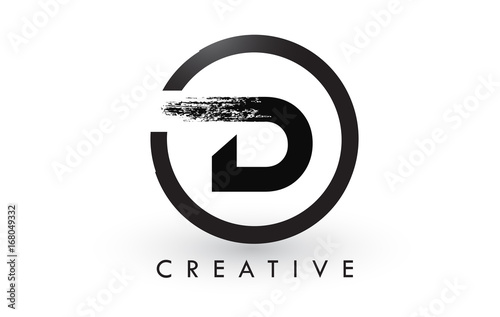 D Brush Letter Logo Design. Creative Brushed Letters Icon Logo.