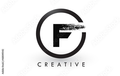 F Brush Letter Logo Design. Creative Brushed Letters Icon Logo.