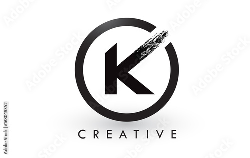 K Brush Letter Logo Design. Creative Brushed Letters Icon Logo.