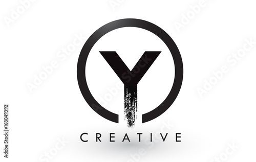 Y Brush Letter Logo Design. Creative Brushed Letters Icon Logo.