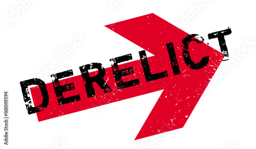 Derelict rubber stamp. Grunge design with dust scratches. Effects can be easily removed for a clean, crisp look. Color is easily changed.
