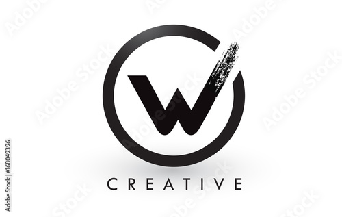 W Brush Letter Logo Design. Creative Brushed Letters Icon Logo.