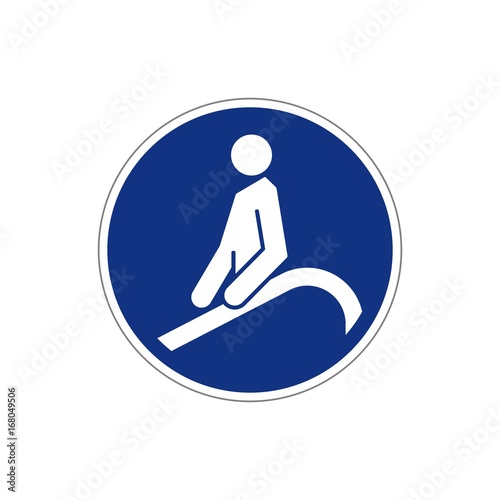 VECTOR. Escalator sign icons on blue / white background. For safe work. For any use. Warns!