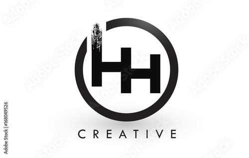 HH Brush Letter Logo Design. Creative Brushed Letters Icon Logo.