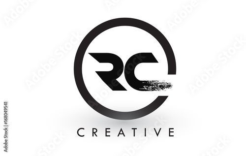 RC Brush Letter Logo Design. Creative Brushed Letters Icon Logo.