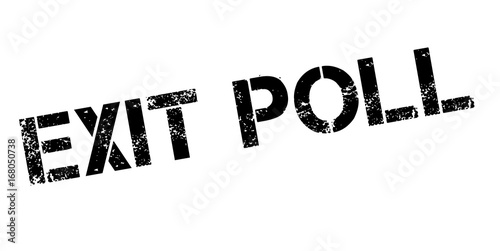 Exit Poll rubber stamp. Grunge design with dust scratches. Effects can be easily removed for a clean, crisp look. Color is easily changed.