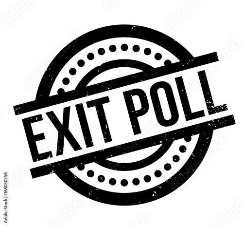 Exit Poll rubber stamp. Grunge design with dust scratches. Effects can be easily removed for a clean, crisp look. Color is easily changed.