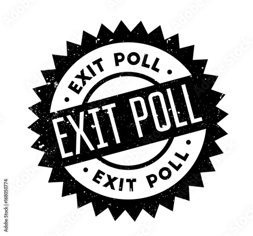 Exit Poll rubber stamp. Grunge design with dust scratches. Effects can be easily removed for a clean, crisp look. Color is easily changed.