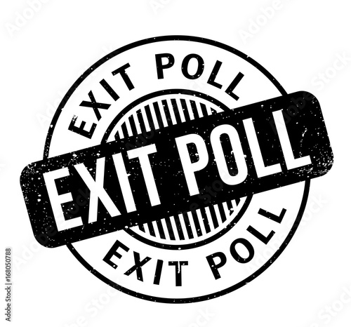 Exit Poll rubber stamp. Grunge design with dust scratches. Effects can be easily removed for a clean, crisp look. Color is easily changed.