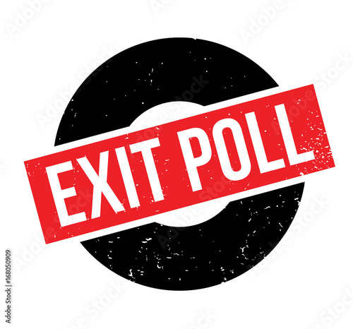 Exit Poll rubber stamp. Grunge design with dust scratches. Effects can be easily removed for a clean, crisp look. Color is easily changed.