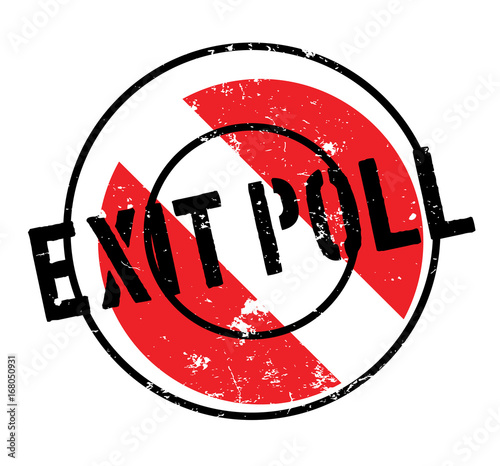 Exit Poll rubber stamp. Grunge design with dust scratches. Effects can be easily removed for a clean, crisp look. Color is easily changed.