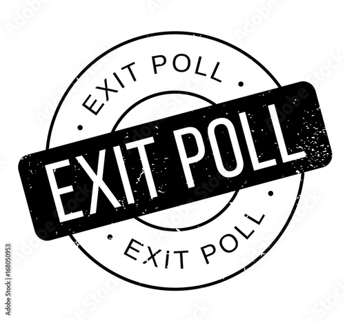 Exit Poll rubber stamp. Grunge design with dust scratches. Effects can be easily removed for a clean, crisp look. Color is easily changed.