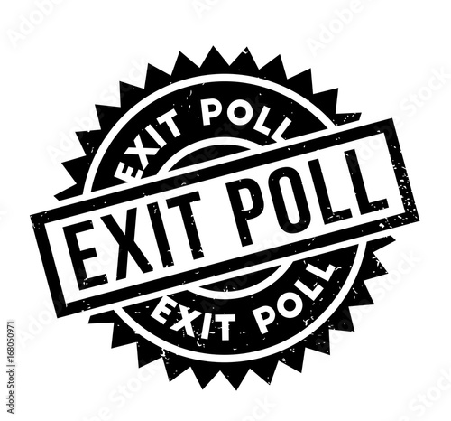 Exit Poll rubber stamp. Grunge design with dust scratches. Effects can be easily removed for a clean, crisp look. Color is easily changed.