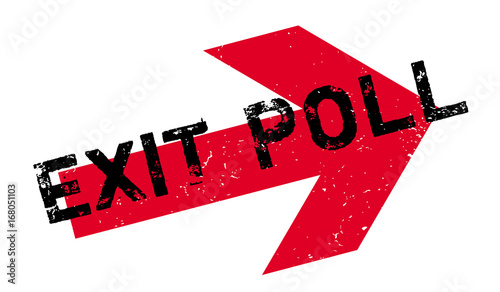 Exit Poll rubber stamp. Grunge design with dust scratches. Effects can be easily removed for a clean, crisp look. Color is easily changed.