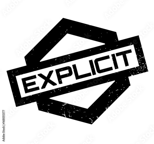 Explicit rubber stamp. Grunge design with dust scratches. Effects can be easily removed for a clean, crisp look. Color is easily changed.