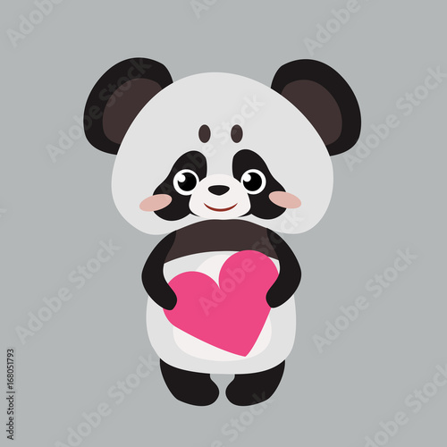 Fototapeta Naklejka Na Ścianę i Meble -  Cute panda with heart