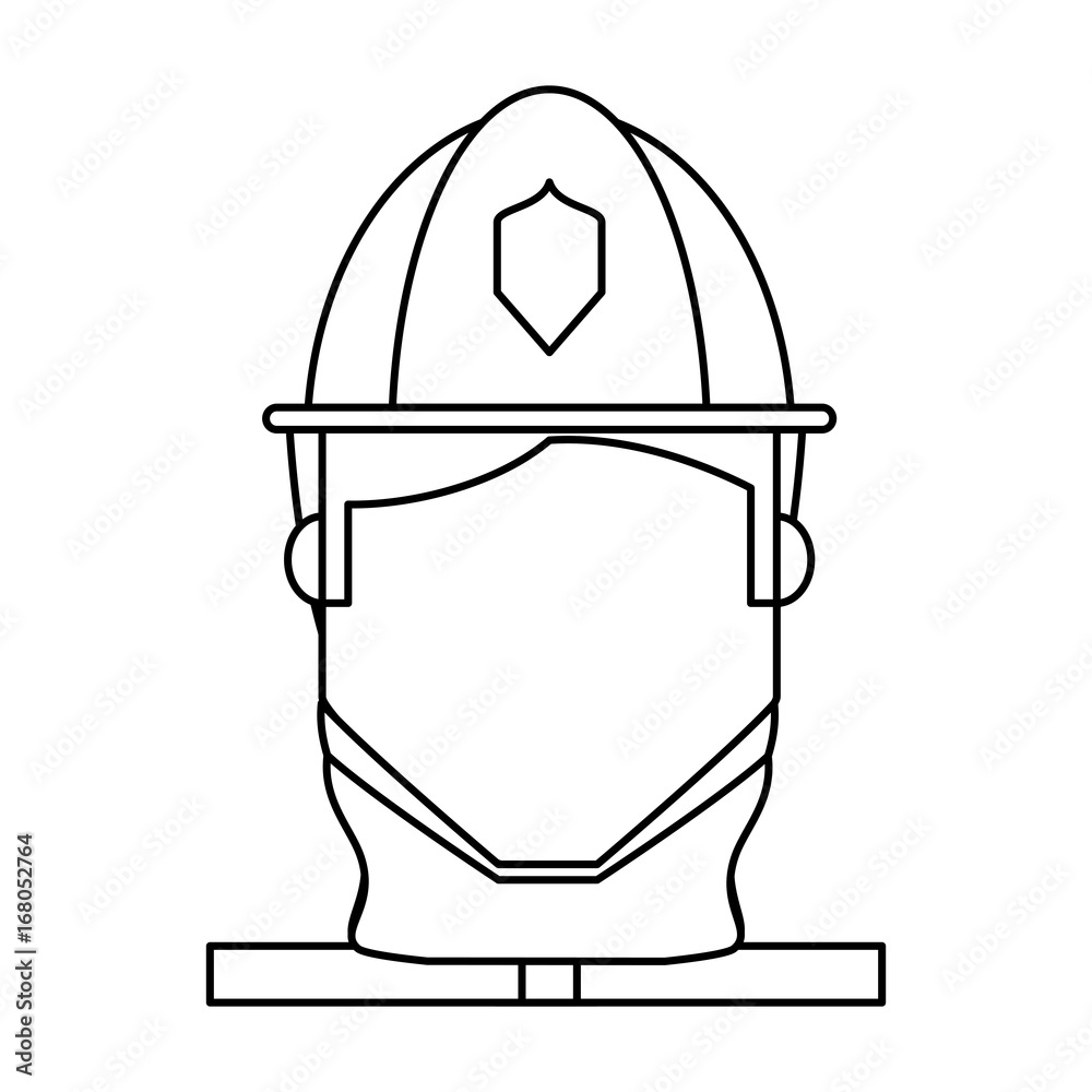Firefigther profile cartoon Firefigther profile cartoon