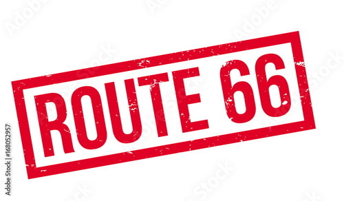 Route 66 rubber stamp. Grunge design with dust scratches. Effects can be easily removed for a clean, crisp look. Color is easily changed.