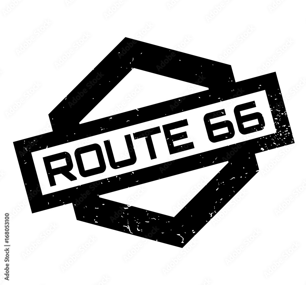 Obraz premium Route 66 rubber stamp. Grunge design with dust scratches. Effects can be easily removed for a clean, crisp look. Color is easily changed.