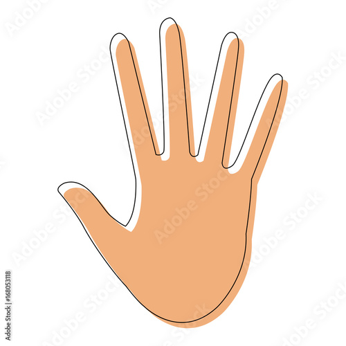 hand showing five finger waving gesture icon vector illustration