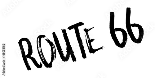 Route 66 rubber stamp. Grunge design with dust scratches. Effects can be easily removed for a clean, crisp look. Color is easily changed.