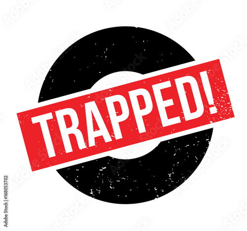 Trapped rubber stamp. Grunge design with dust scratches. Effects can be easily removed for a clean, crisp look. Color is easily changed.