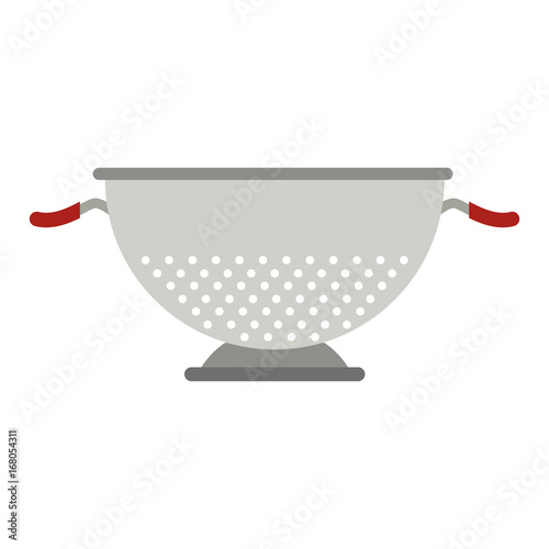 metal kitchen strainer cooking element icon vector illustration