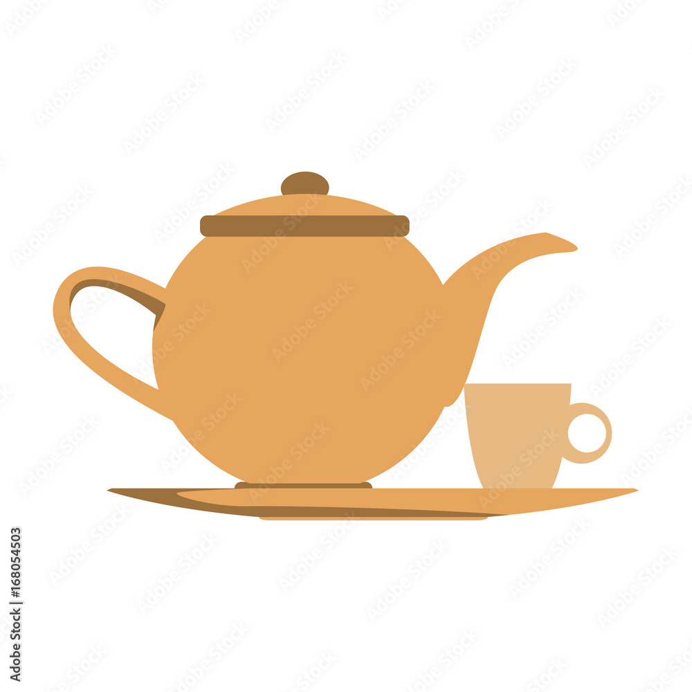 the teapot and cup beverage element icon vector illustration the teapot and cup beverage element icon vector illustration