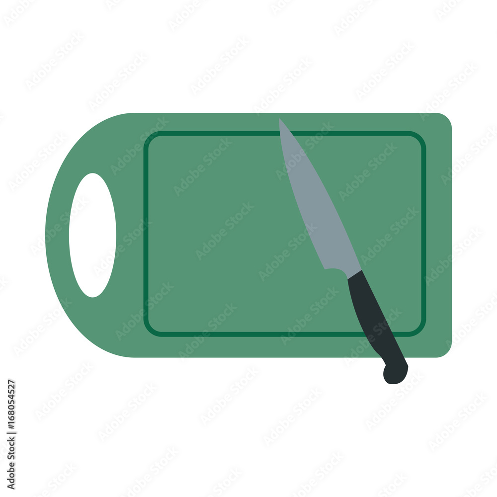 wooden cutting board and knife isolated on white background vector illustration wooden cutting board and knife isolated on white background vector illustration