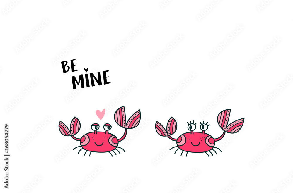Cute crab couple in love Cute crab couple in love
