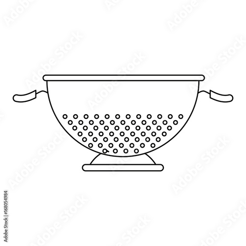 metal kitchen strainer cooking element icon vector illustration